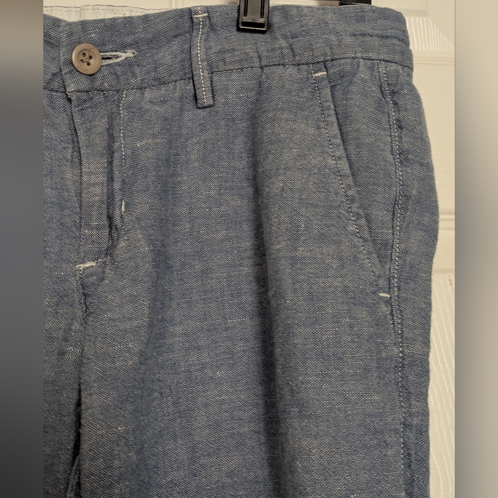 Levi's Women's Linen Blend Lightweight Tapered Ankle Blue Pants  Size 26 Casual - Picture 2 of 6